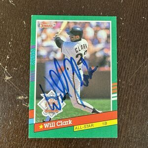 Will Clark Autograph 1991 Donruss On Card Auto NM Signed San Francisco Giants
